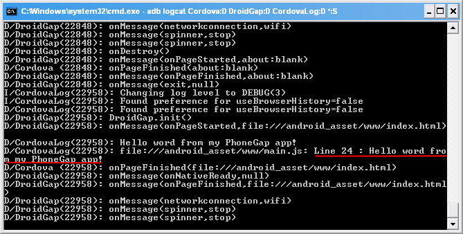 LogCat filtered