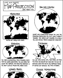 Distintos Modelos de Dominio de Mapas, por XKCD